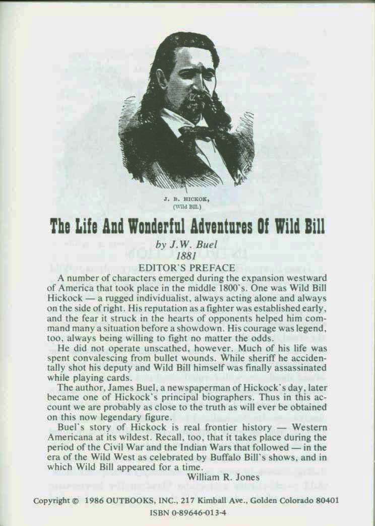THE LIFE AND WONDERFUL ADVENTURES OF WILD BILL (J. B. Hickok). vist0013a